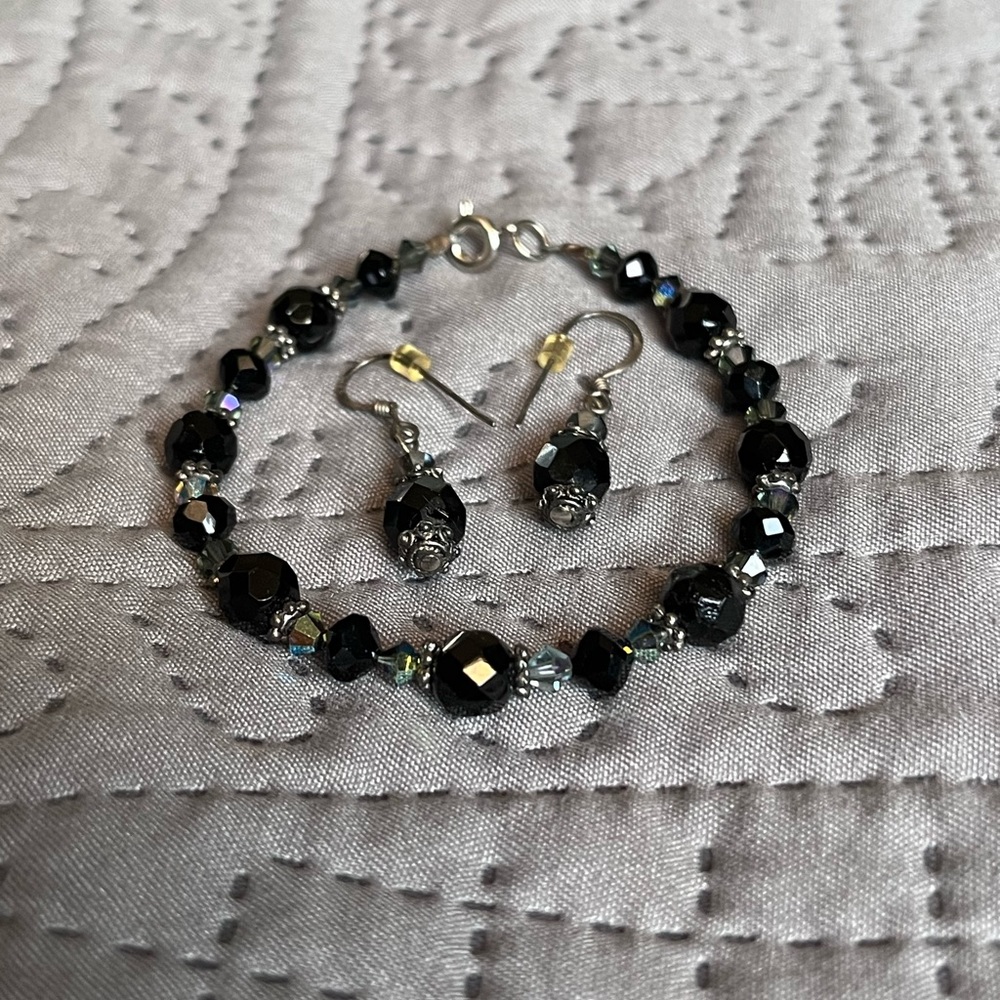 Marcia Fossey - historical bead bracelet and earring set